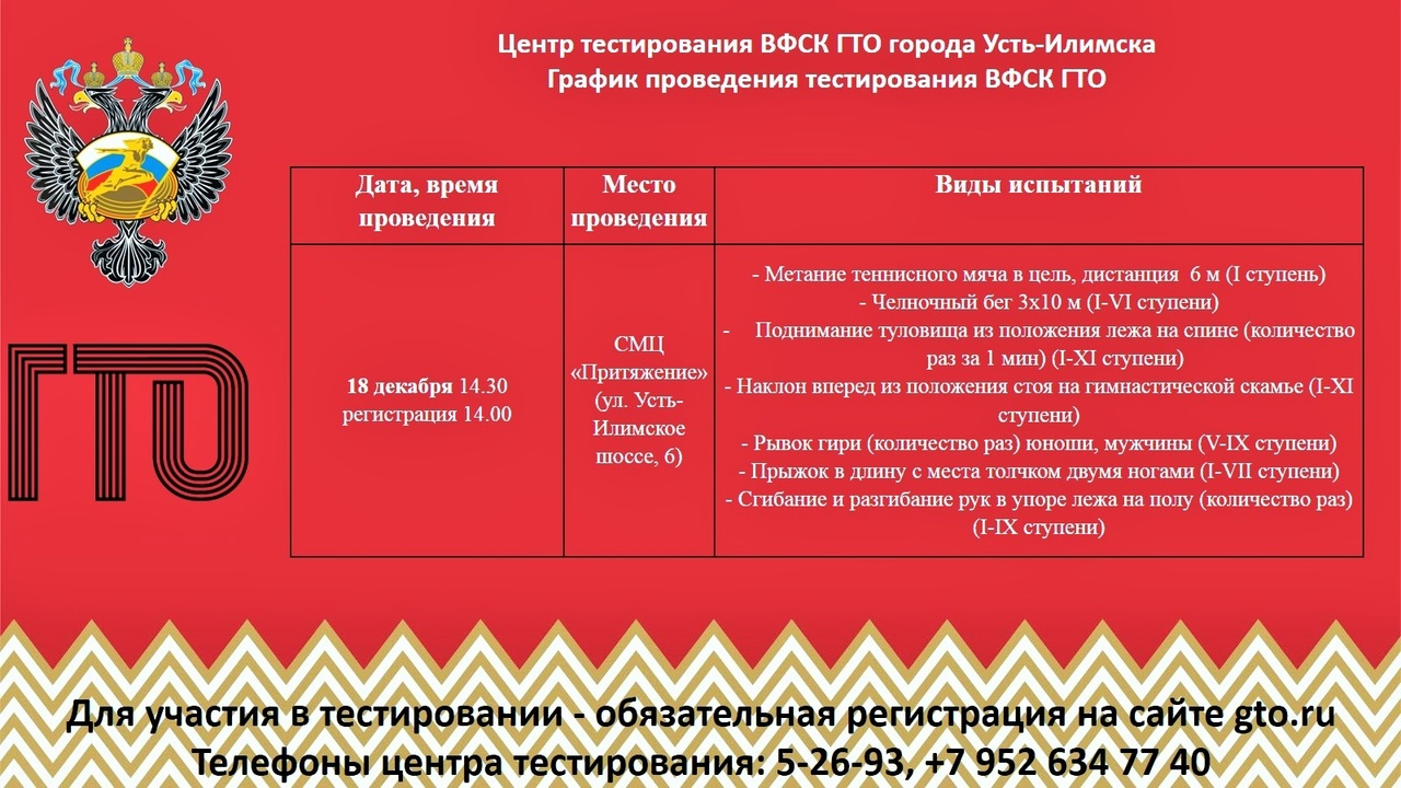 Центр тестирования ГТО в городе Усть-Илимске | 06.12.2022 | Новости  Усть-Илимска - БезФормата